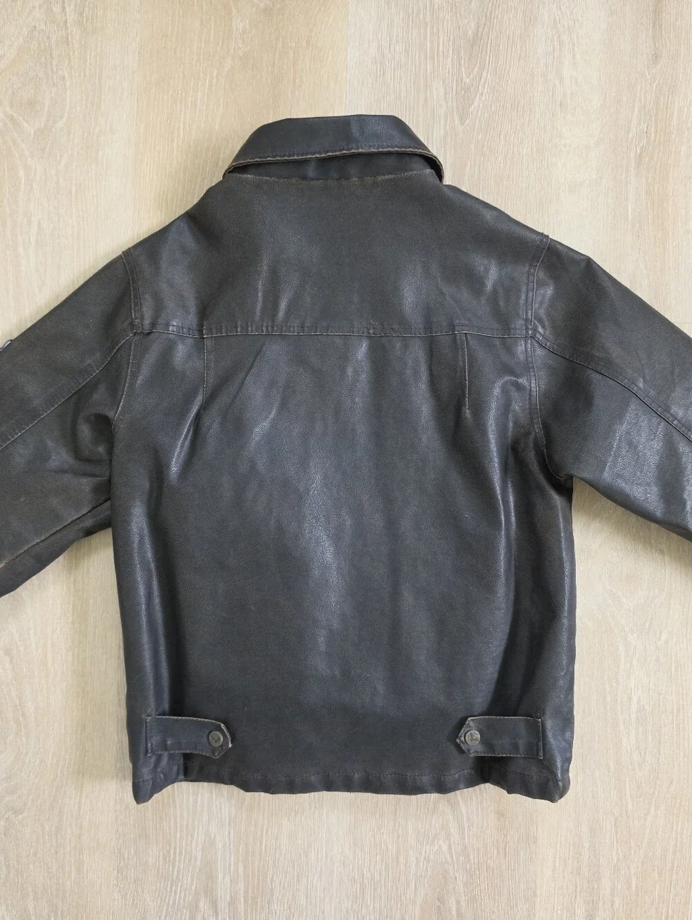 Hawke & Co Brown Leather Biker Jacket Boys Size 14/16 (Medium)